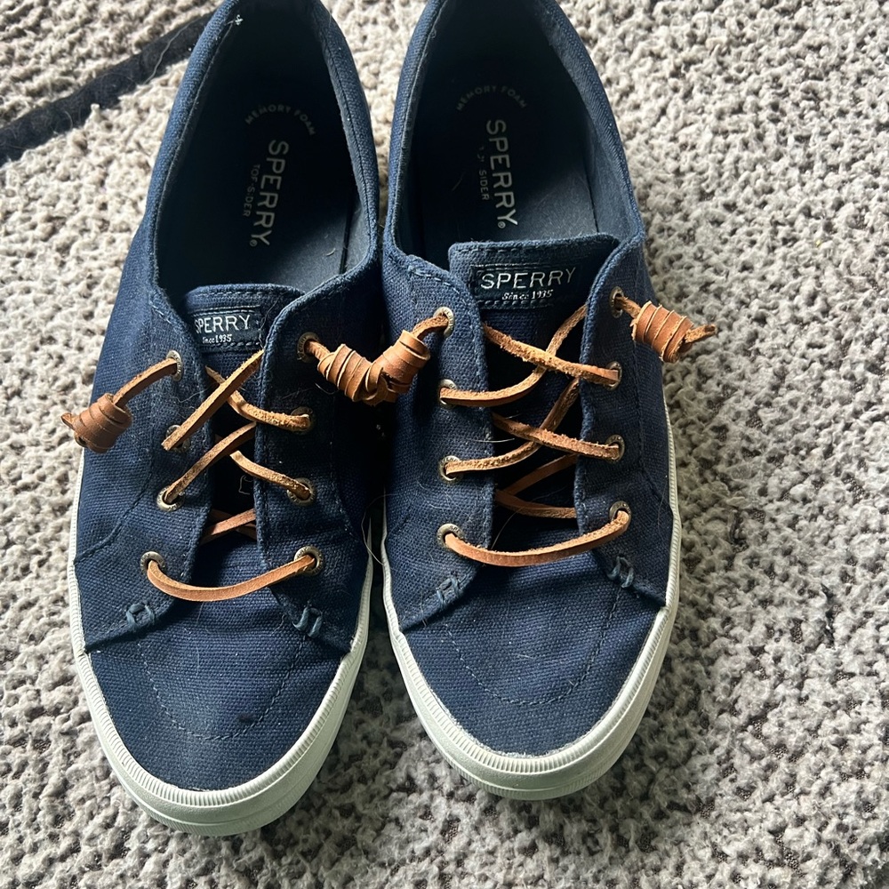 Sperry Men's Dark Blue Canvas Boat Shoes